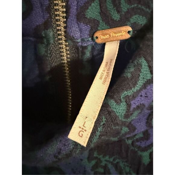 Free People Amelia Knit Dress Blue Green Combo Size L - Picture 9 of 11